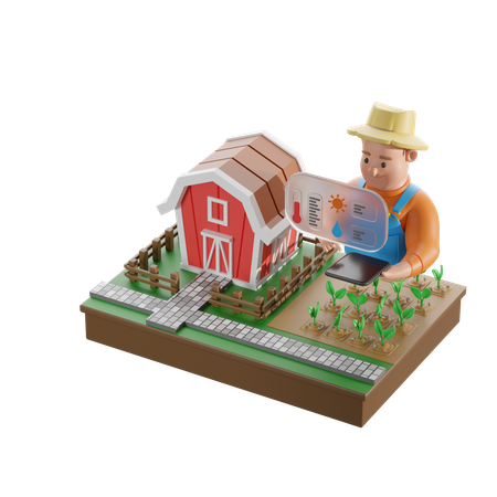 농장 관리  3D Icon