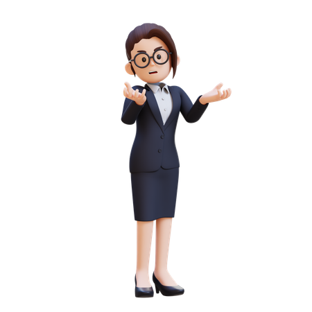 정장과 안경을 쓴 사업가가 매우 우울하고 화가 났다  3D Icon