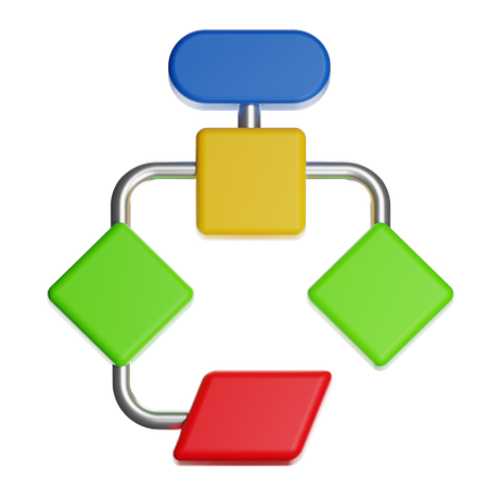 フローチャート図  3D Icon