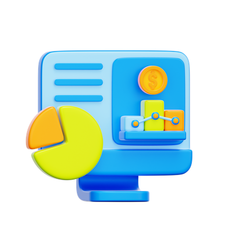 재무 분석 대시보드  3D Icon