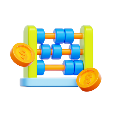 주판 회계  3D Icon