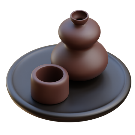 일본 사케  3D Icon