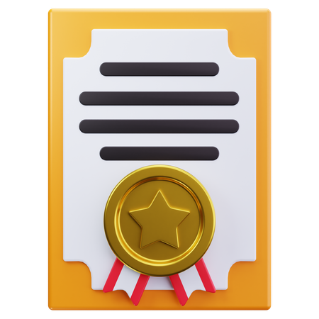 金の証明書  3D Icon
