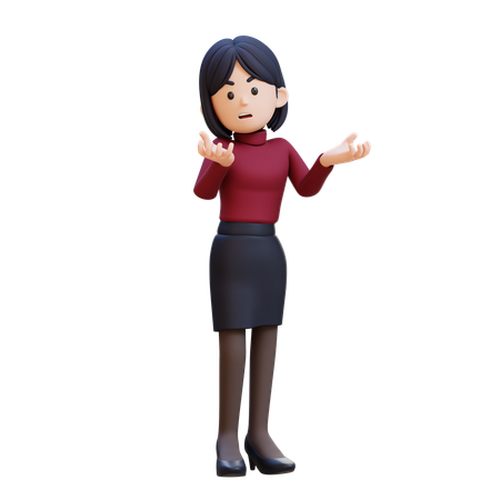 화가 나고 매우 우울한 젊은 여성  3D Icon