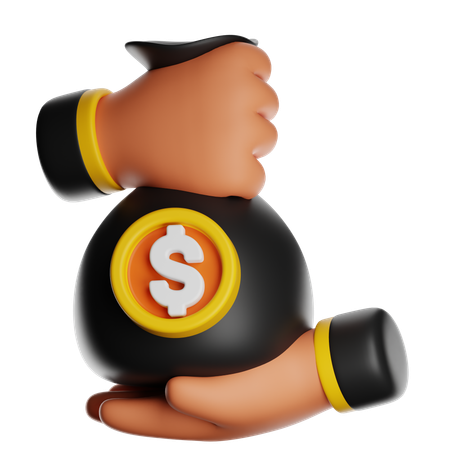 お金袋を持っている  3D Icon