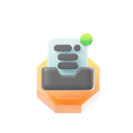 受信トレイ  3D Icon