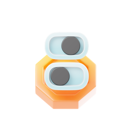 トグルボタン  3D Icon