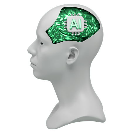 인공 지능 인간 두뇌  3D Icon