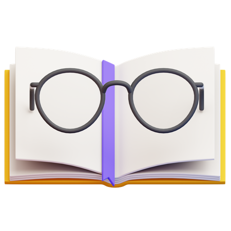 本と眼鏡  3D Icon