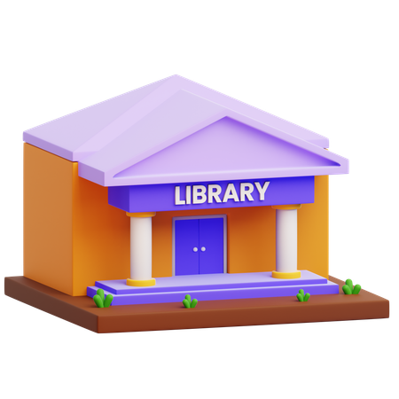 図書館  3D Icon