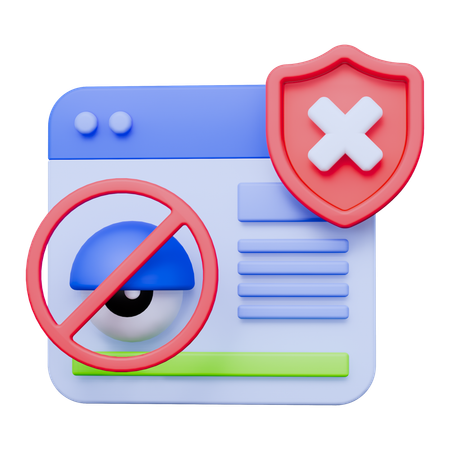 차단된 콘텐츠  3D Icon