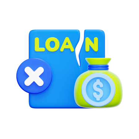 融資拒否資金  3D Icon