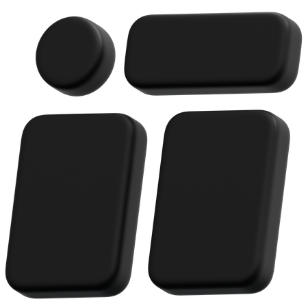 暗い混合形状レイアウト  3D Icon