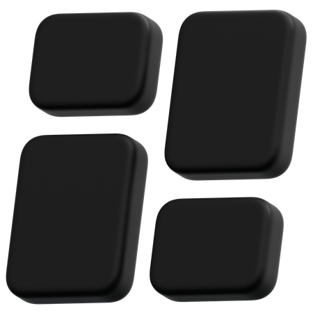 ダークカードレイアウト  3D Icon