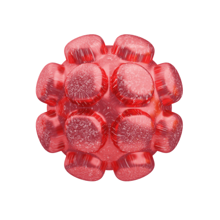 반짝이는 추상 빨간색 둥근 코어  3D Icon