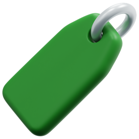 緑の丸いタグ  3D Icon