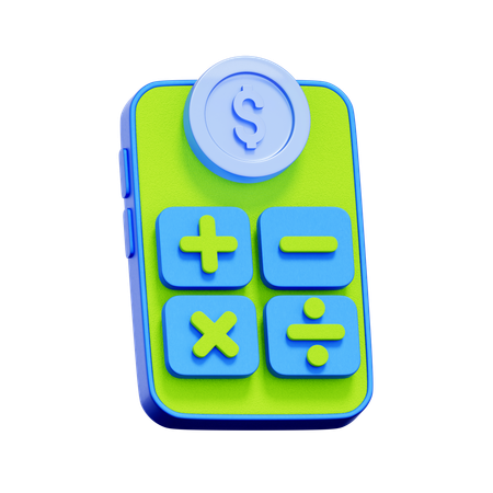 모바일 금융 계산기  3D Icon