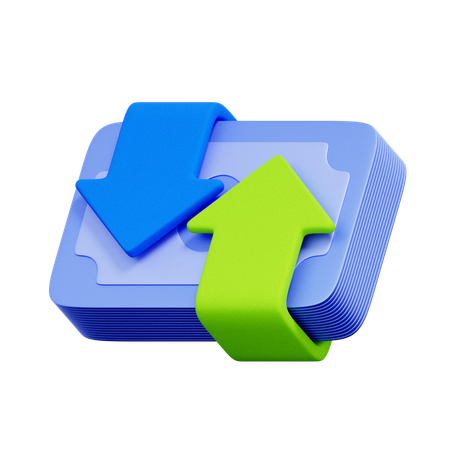 자금 이체 흐름  3D Icon