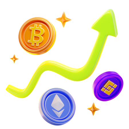 암호화폐 성장  3D Icon