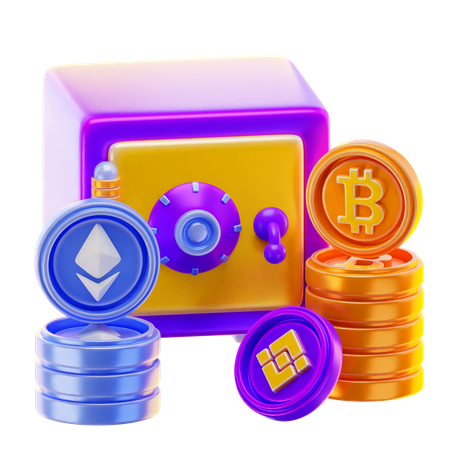 암호화폐 사물함  3D Icon