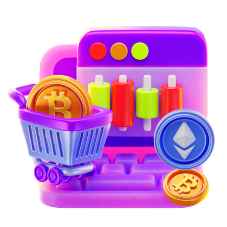 암호화폐 시장  3D Icon