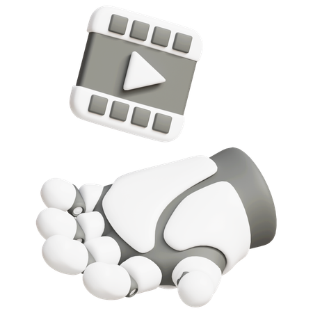 로봇 손 잡고 있는 영상  3D Icon