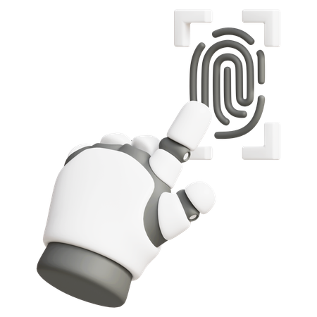 로봇 손 지문 스캐닝 3D Icon