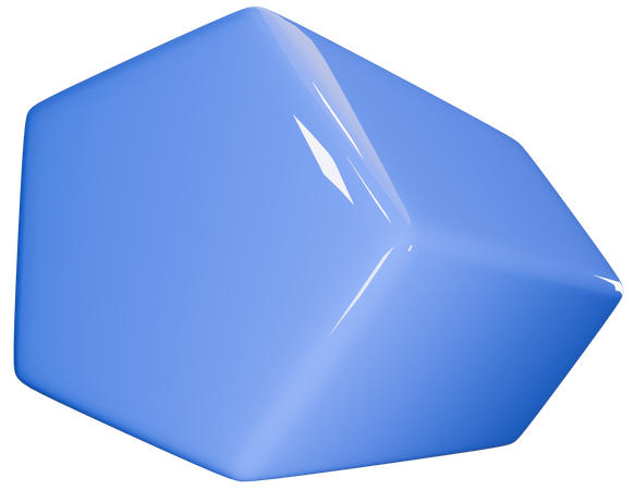 青い六角柱  3D Icon