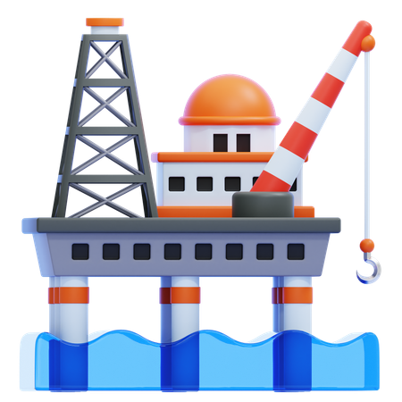 석유 굴착 장치 플랫폼  3D Icon