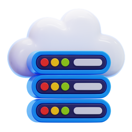 클라우드 서버  3D Icon