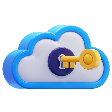 클라우드 액세스 키  3D Icon