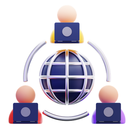 원격 근무  3D Icon