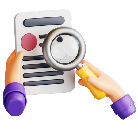 돋보기를 쥔 손  3D Icon