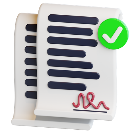 승인된 문서  3D Icon