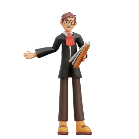 남성 변호사가 준수 문서를 가져옴  3D Icon