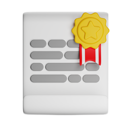졸업 증서  3D Icon