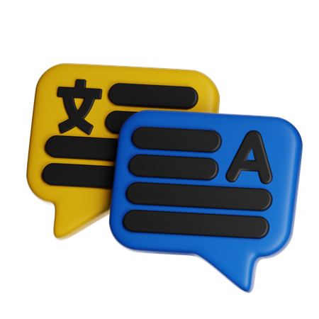 言語チャット  3D Icon