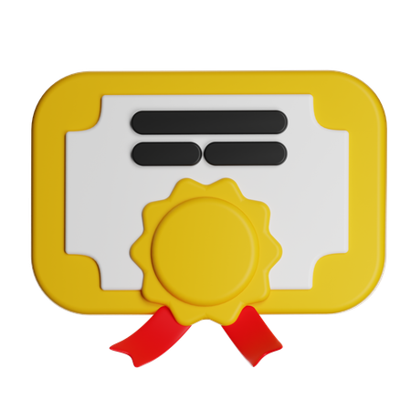 証明書  3D Icon