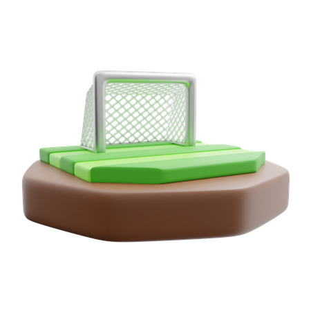 フィールド上のサッカーゴール  3D Icon