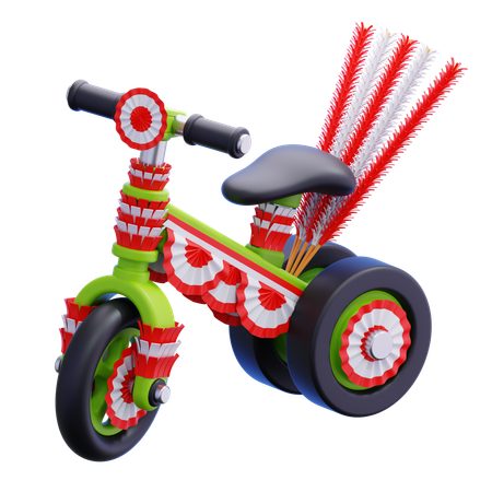 인도네시아 독립 기념 자전거  3D Icon