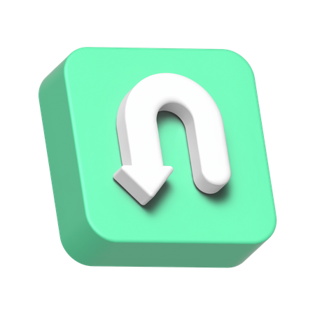 後退する  3D Icon