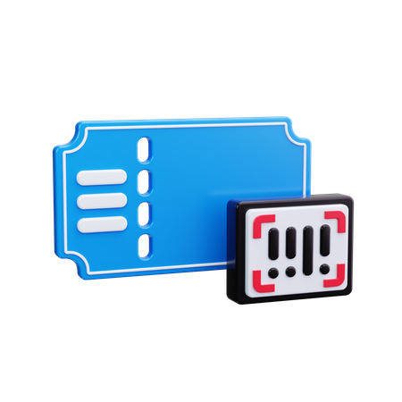 티켓 스캔  3D Icon