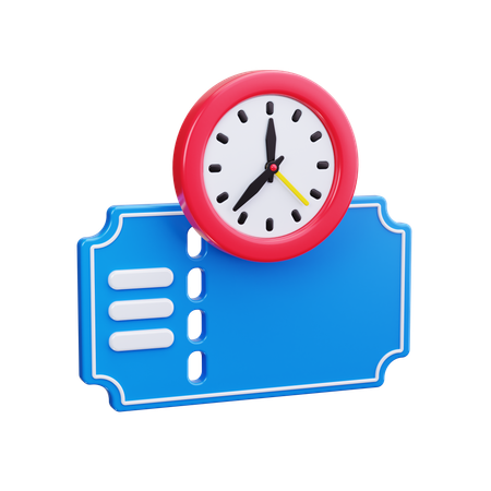 티켓 시간  3D Icon