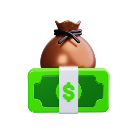 돈 가방  3D Icon