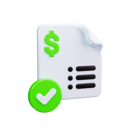 송장 영수증  3D Icon