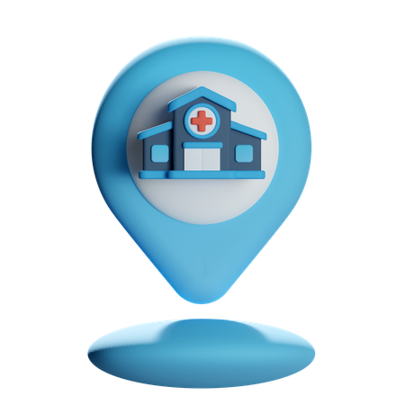 病院の場所のピン  3D Icon
