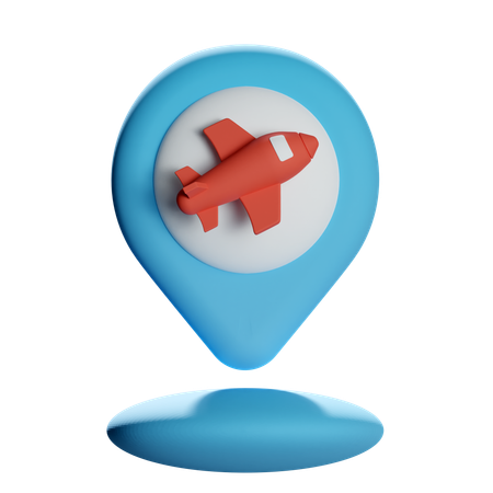 飛行機の位置ピン  3D Icon