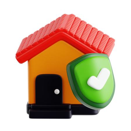 방패 모양 상징이 있는 집  3D Icon