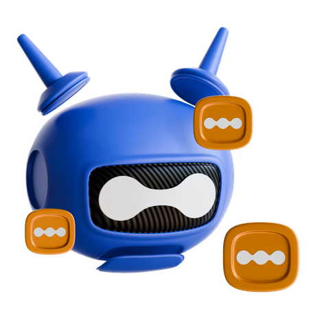 말풍선이 있는 로봇  3D Icon