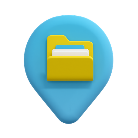 フォルダの場所のピン  3D Icon